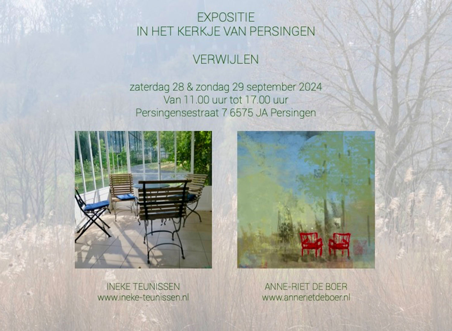 aankondiging expositie 'verwijlen' op 28 en 29 september 2024