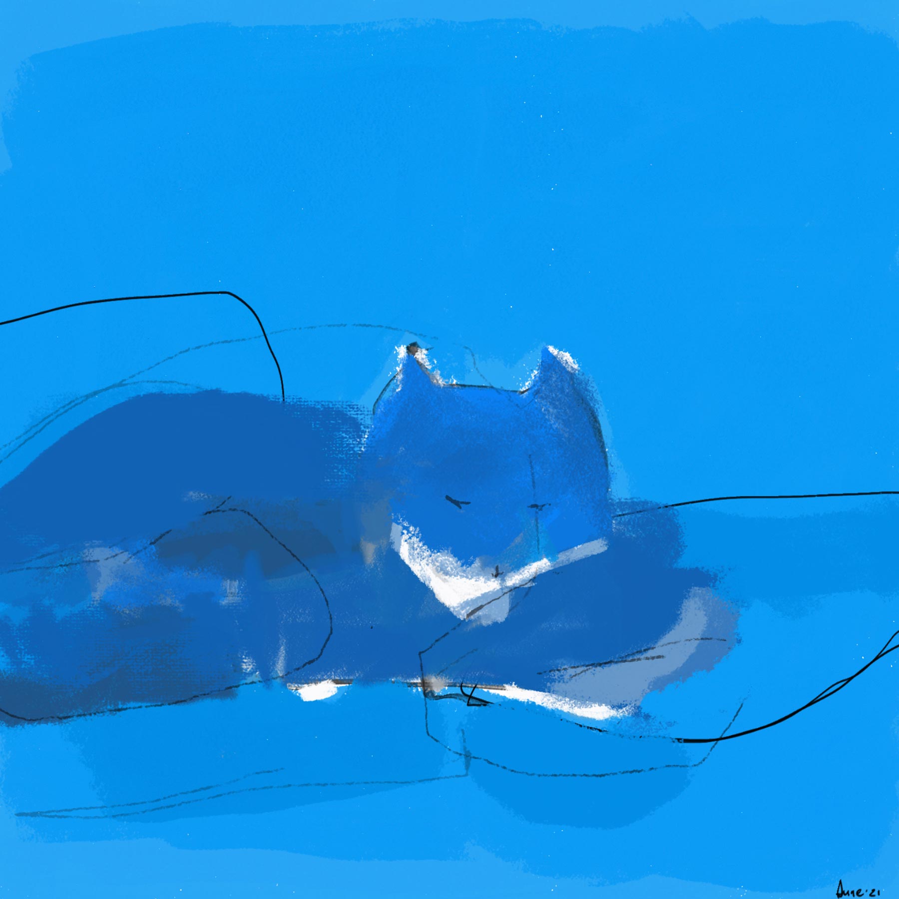Dusty in blue © 2021 Anne-Riet de Boer