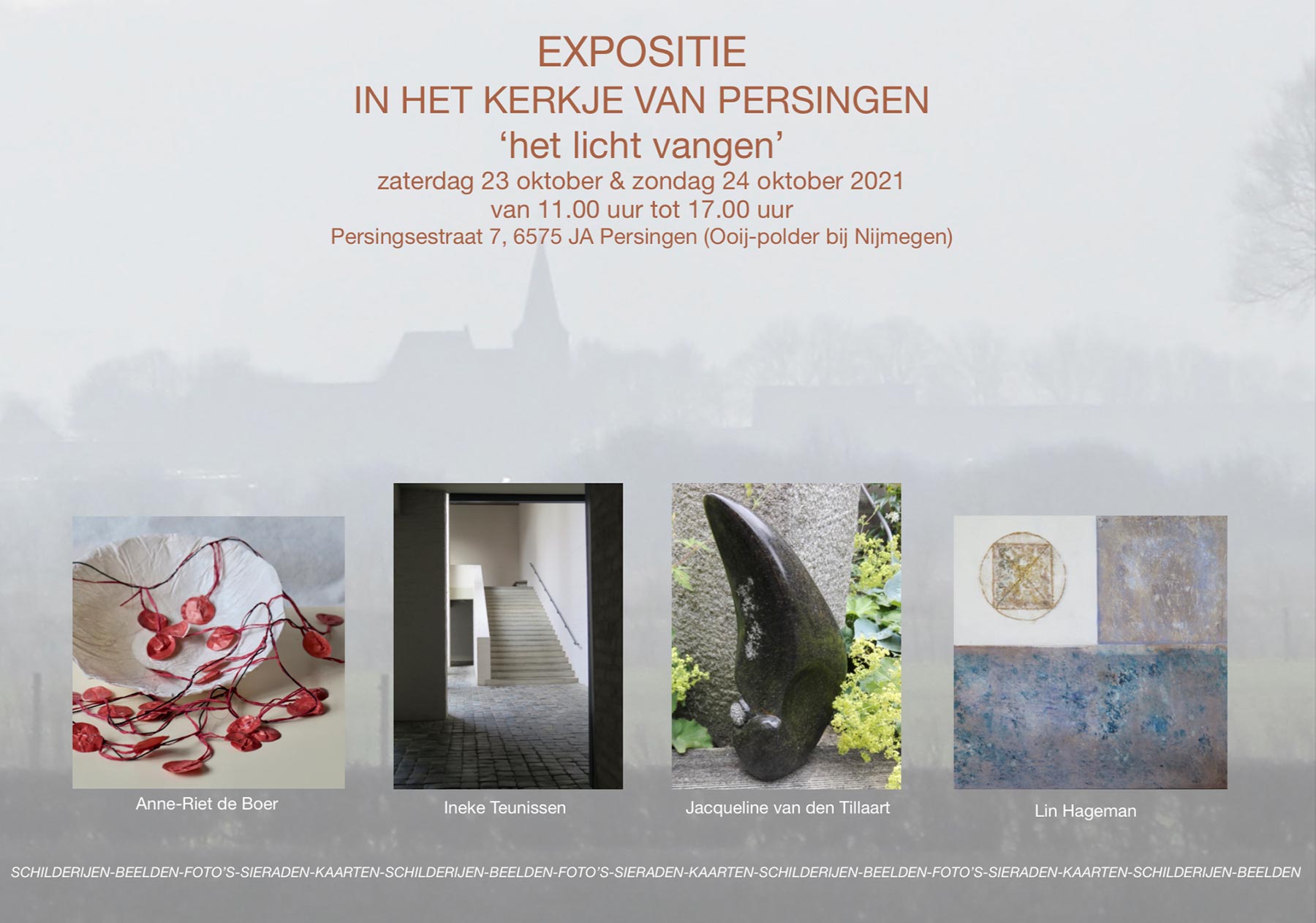 flyer voor expositie persingen oktober 2021